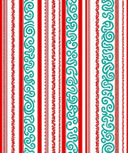 Whimsical Red Turquoise Stripe Swirl Rug