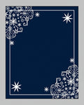 Deep Blue White Snowflake Corner Accents Rug