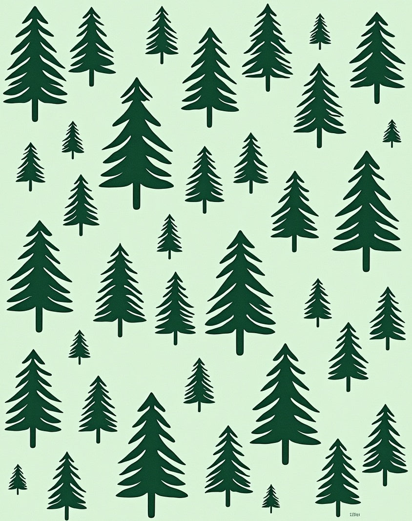 Dark Green Pine Tree Meadow Rug