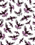 Black And Pink Flying Birds Rug
