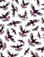 Black And Pink Flying Birds Rug