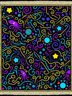 Vibrant Neon Octopus Swirls Garden Rug