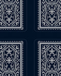 Classic Indigo White Medallion Floral Rug