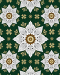 Emerald Green Floral Medallion Bloom Rug
