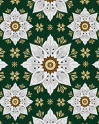 Emerald Green Floral Medallion Bloom Rug