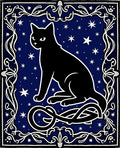 Black Cat Cosmic Night Ornate Rug