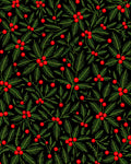Emerald Green Holly Berry Vines Rug