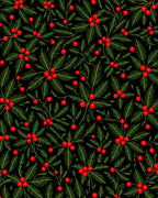 Emerald Green Holly Berry Vines Rug
