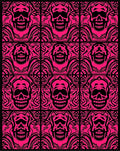 Hot Pink Skull Organic Collage Rug