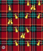 Red Plaid Gold Bell Celebration Rug