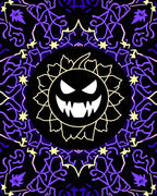 Spooky Yellow Jack O Lantern Mandala Rug