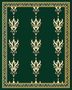 Regal Gold Floral Damask Emerald Rug