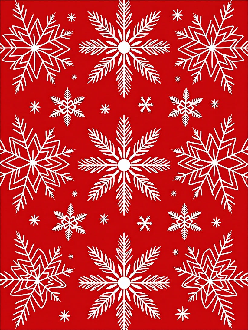 Bold White Snowflakes on Red Backdrop Rug