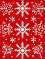 Bold White Snowflakes on Red Backdrop Rug
