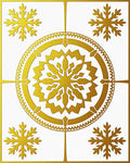 Golden Snowflake Mandala Art Rug