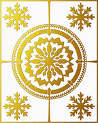 Golden Snowflake Mandala Art Rug