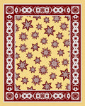 Deep Red Floral Medallion Cream Rug