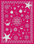 Fuchsia White Winter Festive Collection Rug