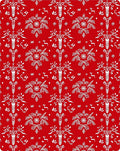 Crimson White Nordic Tree Snowflake Rug