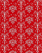 Crimson White Nordic Tree Snowflake Rug