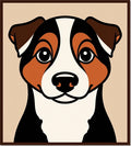 Bold Tri-color Dog Portrait Rug
