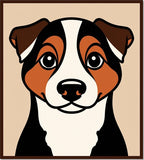 Bold Tri-color Dog Portrait Rug