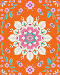 Vibrant Pink Floral Kaleidoscope Rug