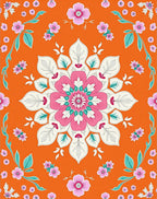 Vibrant Pink Floral Kaleidoscope Rug