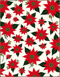 Bold Red Poinsettia Foliage Scatter Rug