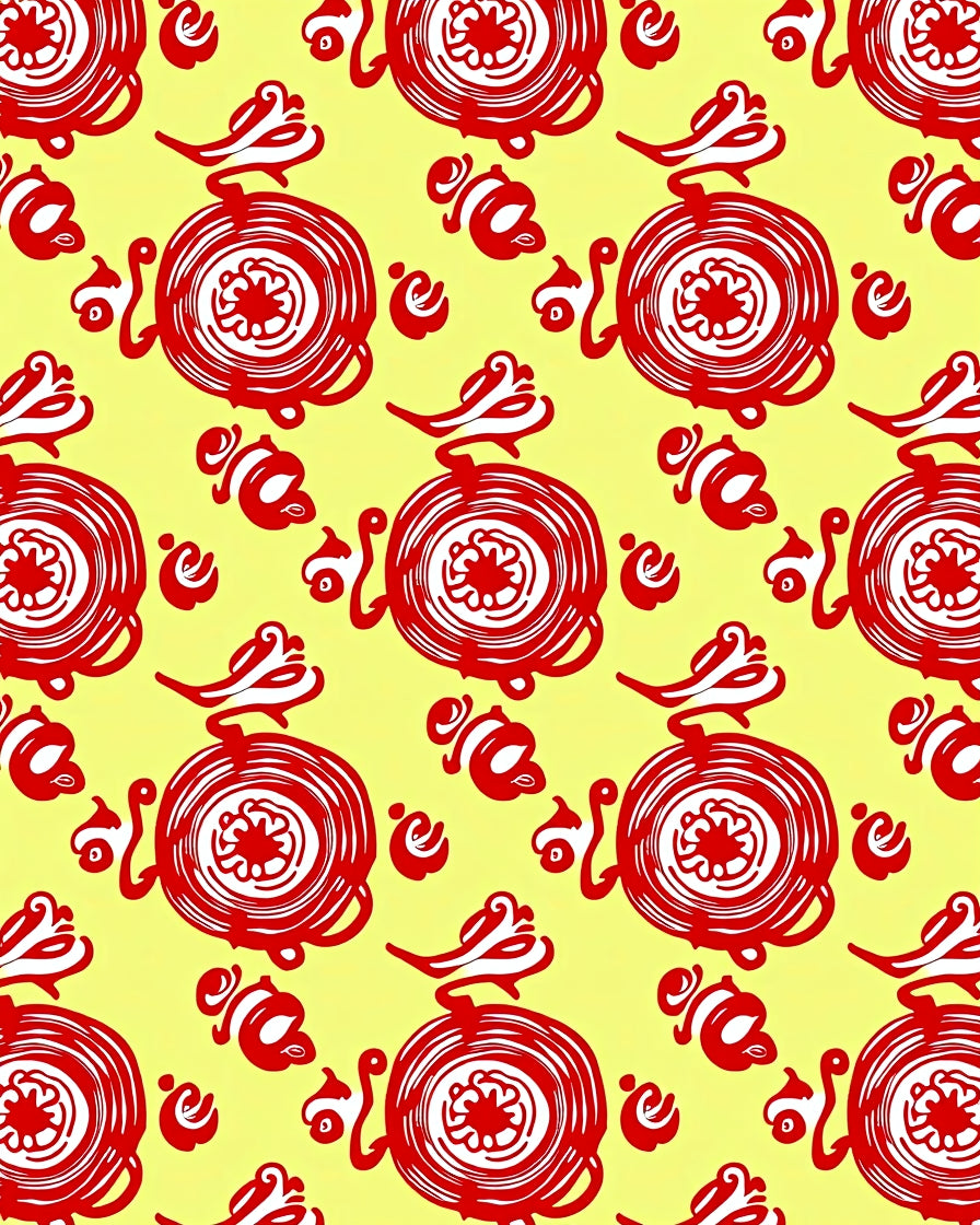 Vintage Red Swirl Medallion Repeat Rug