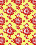 Vintage Red Swirl Medallion Repeat Rug