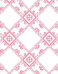 Coral Pink Tribal Diamond Lattice Rug