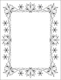 Outline Floral Vine Border Framing Elements Rug
