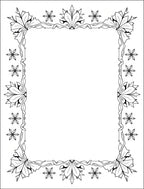 Outline Floral Vine Border Framing Elements Rug