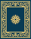 Ornate Gold Scrollwork Centerpiece Rug