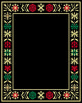 Red Green Snowflake Border Rug