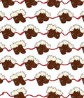 Brown Fur Lined Boot Repeating Pattern Rug