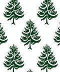 Dark Green Snowy Evergreen Tree Rug
