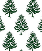 Dark Green Snowy Evergreen Tree Rug
