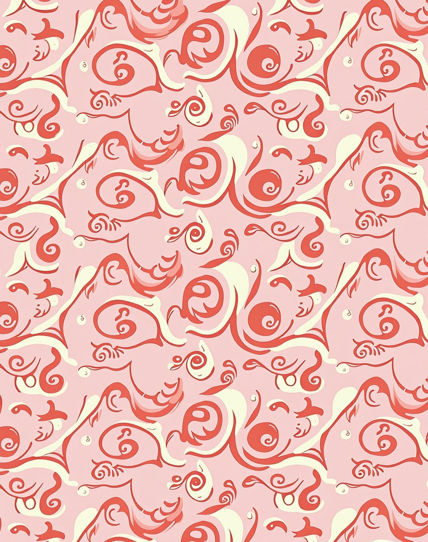 Coral Swirl Abstract Harmony Rug