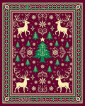 Cream Reindeer Festive Christmas Trees Rug