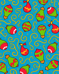 Bright Red Green Bauble Swirls Rug