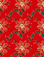 Red Floral Botanical Garden Elements Rug