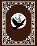 Dark Brown Black Bird Circular Frame Rug