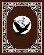 Dark Brown Black Bird Circular Frame Rug