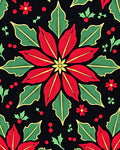 Red Green Poinsettia Holly Medallion Rug