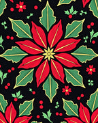 Red Green Poinsettia Holly Medallion Rug