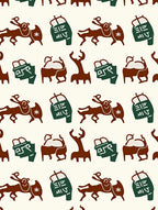 Earthy Brown Deer and Symbols Rug
