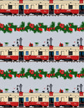 Christmas Train Garland Repeating Pattern Rug