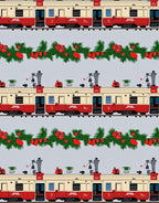 Christmas Train Garland Repeating Pattern Rug